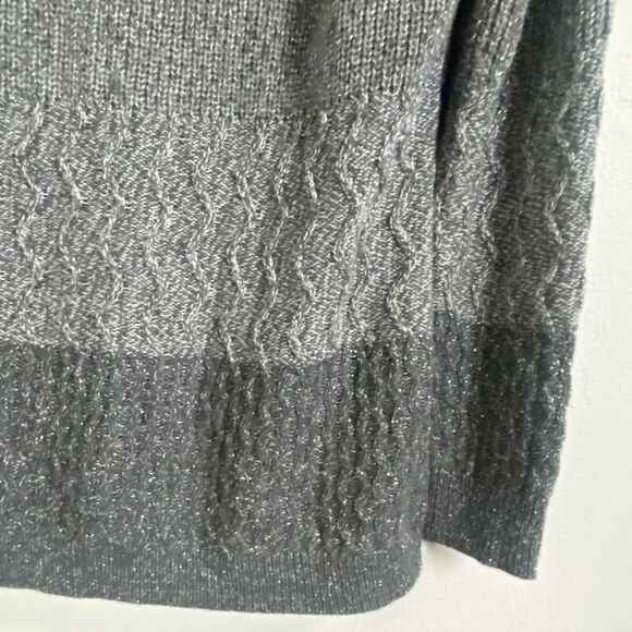 Soho NY & Co Jeans Sweater Charcoal Melange Off Shoulder Tie Back Women's Size M - Picture 5 of 8